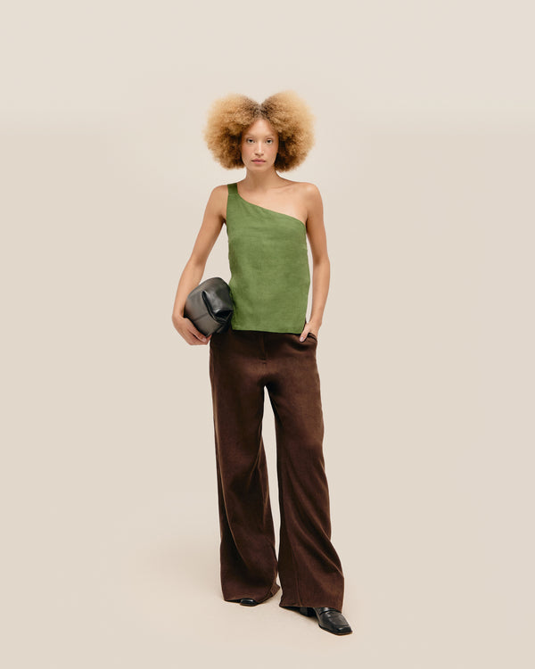 ASSIMETRIC TOP IN OLIVE GREEN