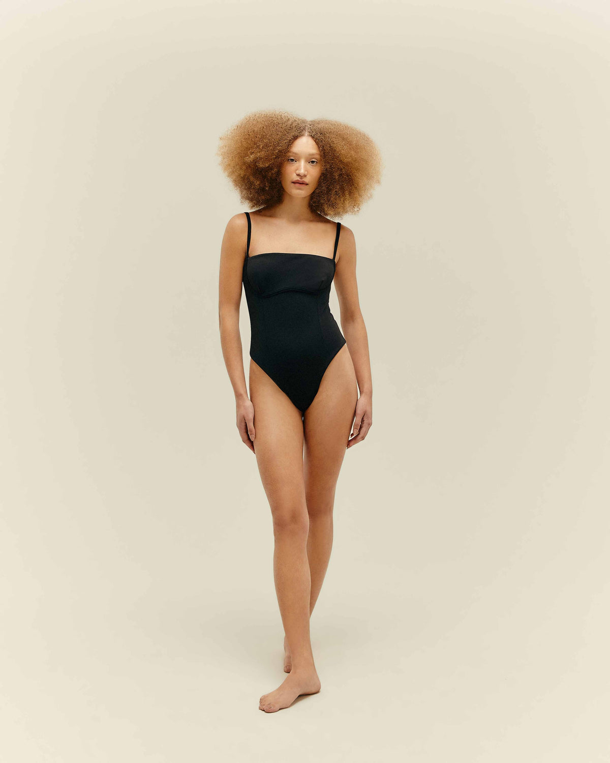 CREPE TAMIS SWIMSUIT BLACK
