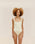 RIBBED GABI SWIMSUIT WHITE CLAY