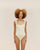 RIBBED GABI SWIMSUIT WHITE CLAY