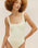 RIBBED GABI SWIMSUIT WHITE CLAY