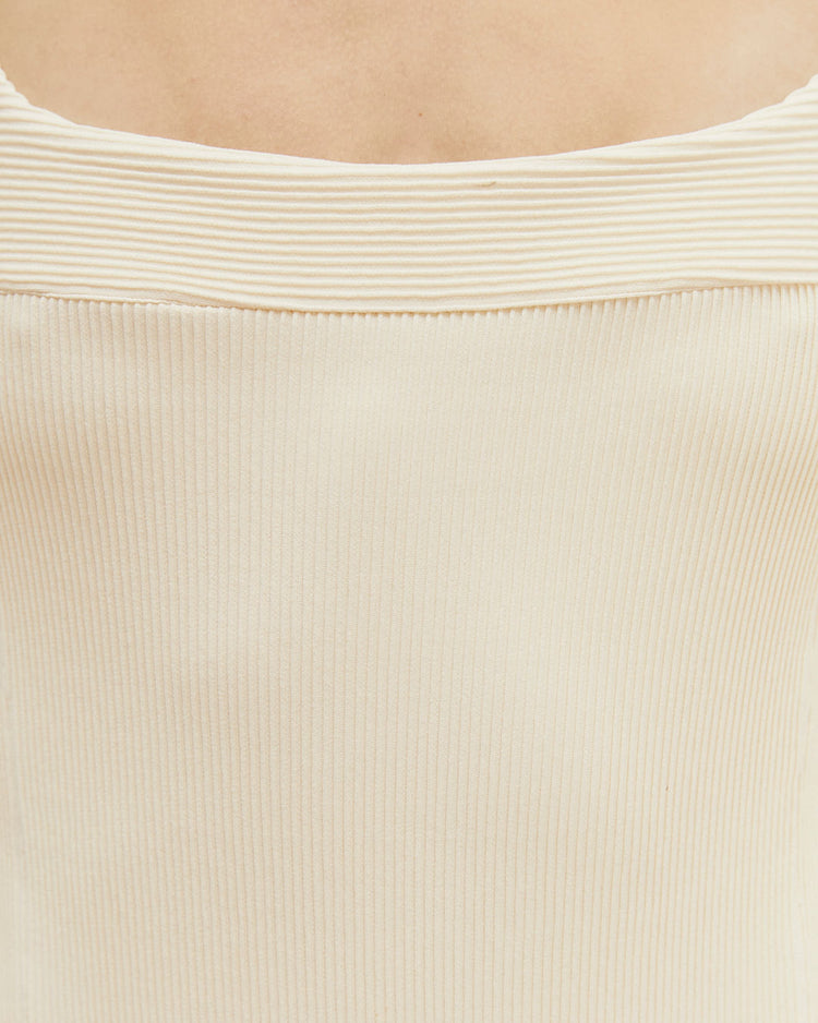 RIBBED GABI SWIMSUIT WHITE CLAY