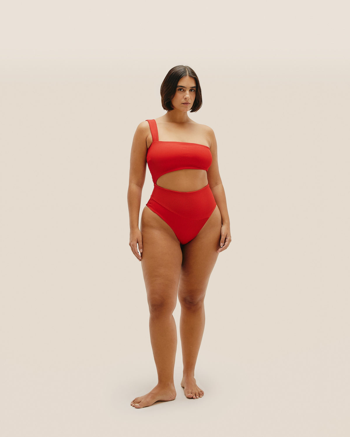 RIBBED IU SWIMSUIT RED SHIFT