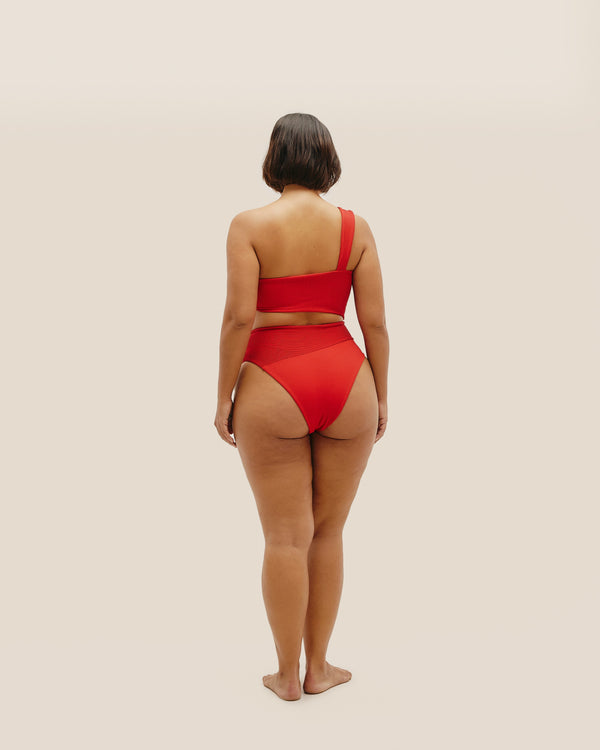 RIBBED IU SWIMSUIT RED SHIFT