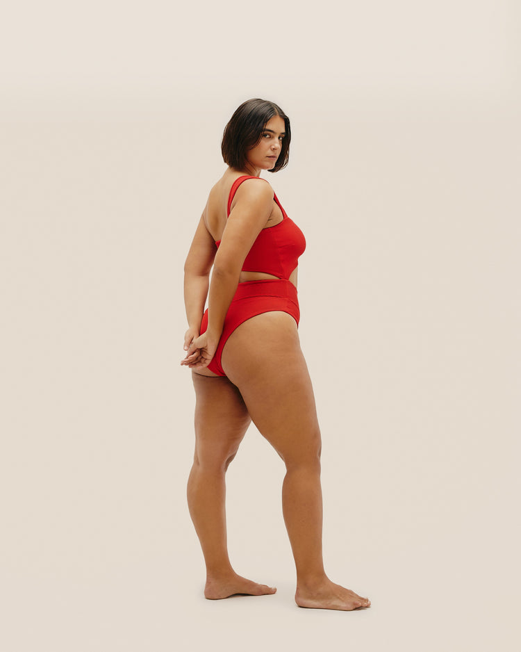 RIBBED IU SWIMSUIT RED SHIFT