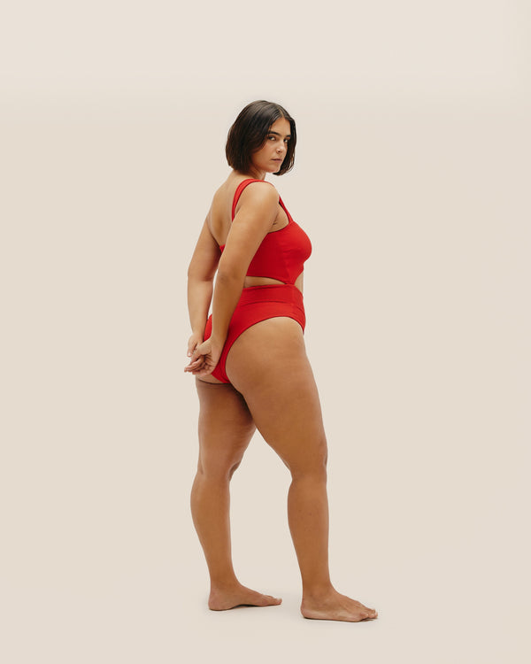 RIBBED IU SWIMSUIT RED SHIFT