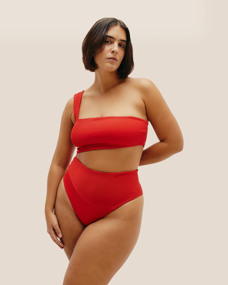 RIBBED IU SWIMSUIT RED SHIFT