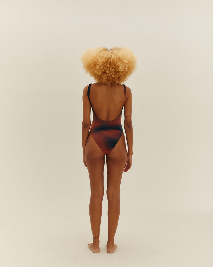 THIDU FACE-PRINT SWIMSUIT