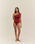 RIBBED MARIA SWIMSUIT IN BORDEAUX