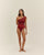 RIBBED MARIA SWIMSUIT IN BORDEAUX