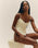 COSTUME DA BAGNO MONICA A RIGHE BIANCO ARGILLO