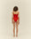 Costume da bagno Monica a costine rosso sfumato