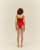 Costume da bagno Monica a costine rosso sfumato