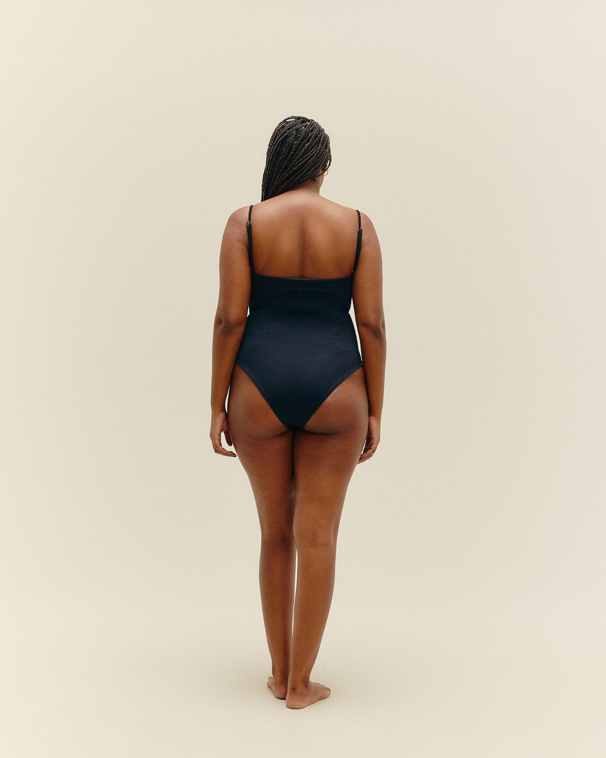 MAILLOT DE BAIN MONICA À RAYURES NOIR