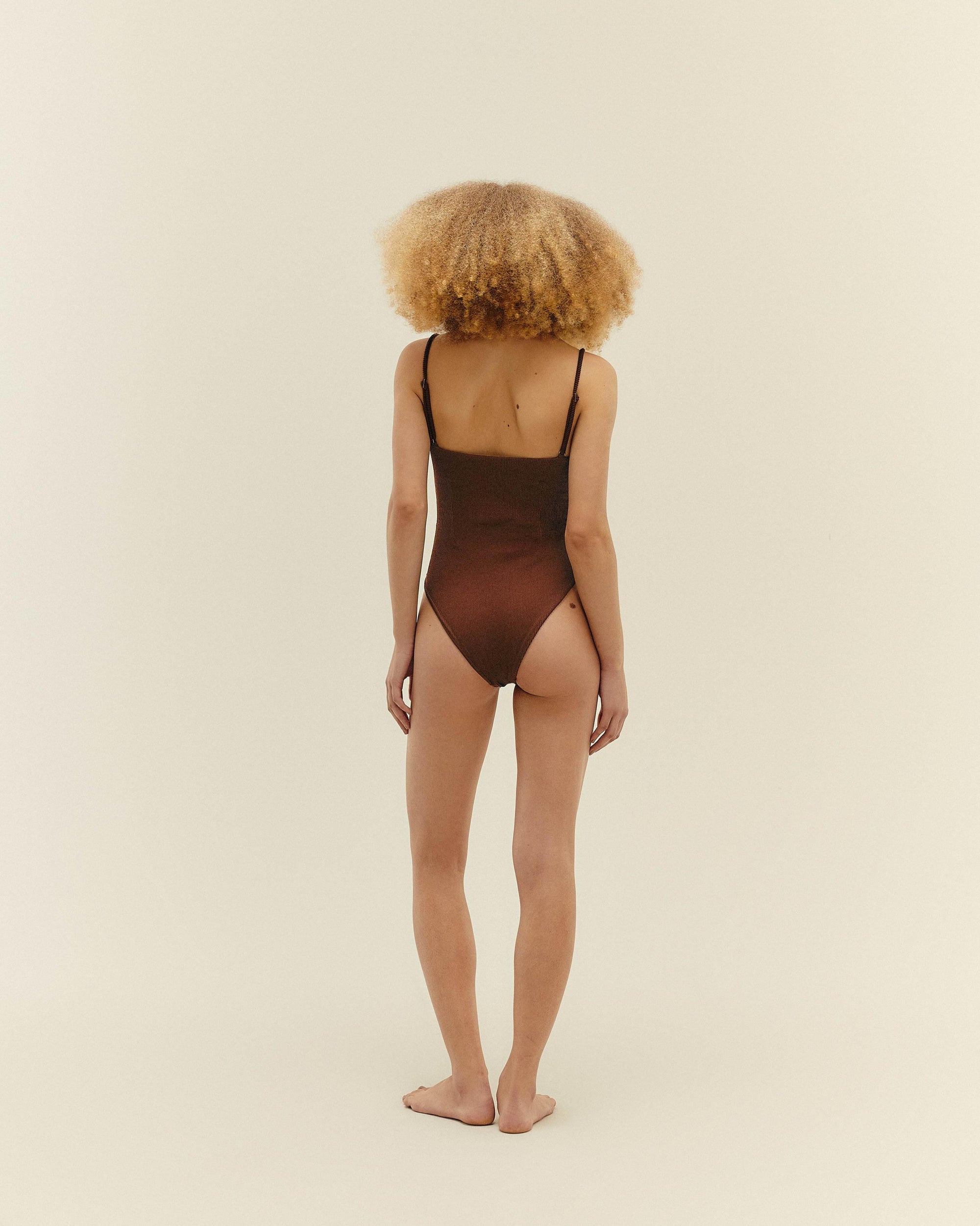 RIBBED MONICA SWIMSUIT BRAUNA BROWN