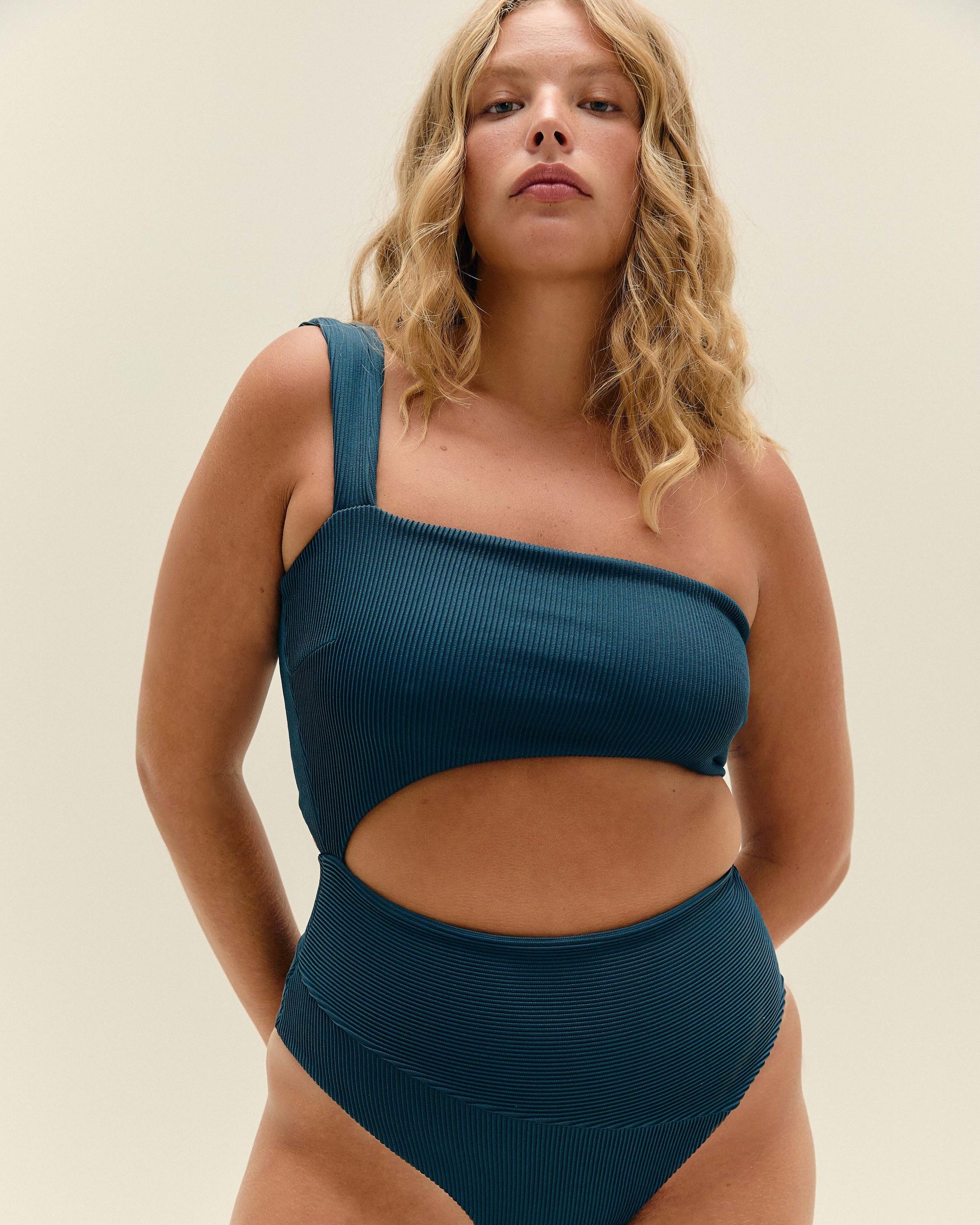 MAILLOT DE BAIN RIBBED IU BLEU FONCÉ