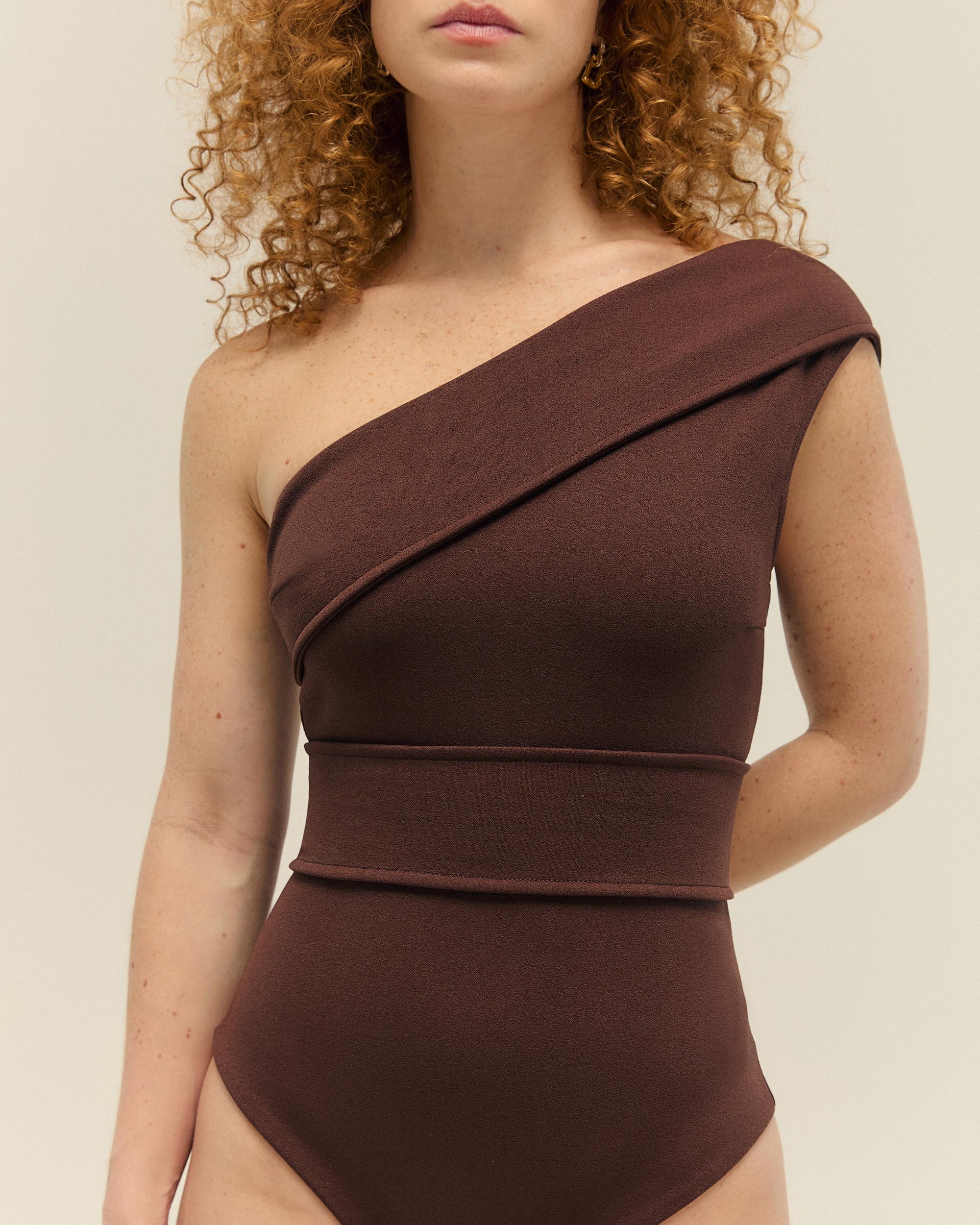 Maillot de bain Crepe Maria, couleur Cohiba Brown
