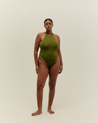 COSTUME DA BAGNO IN POLIESTERE VERDE OLIVA