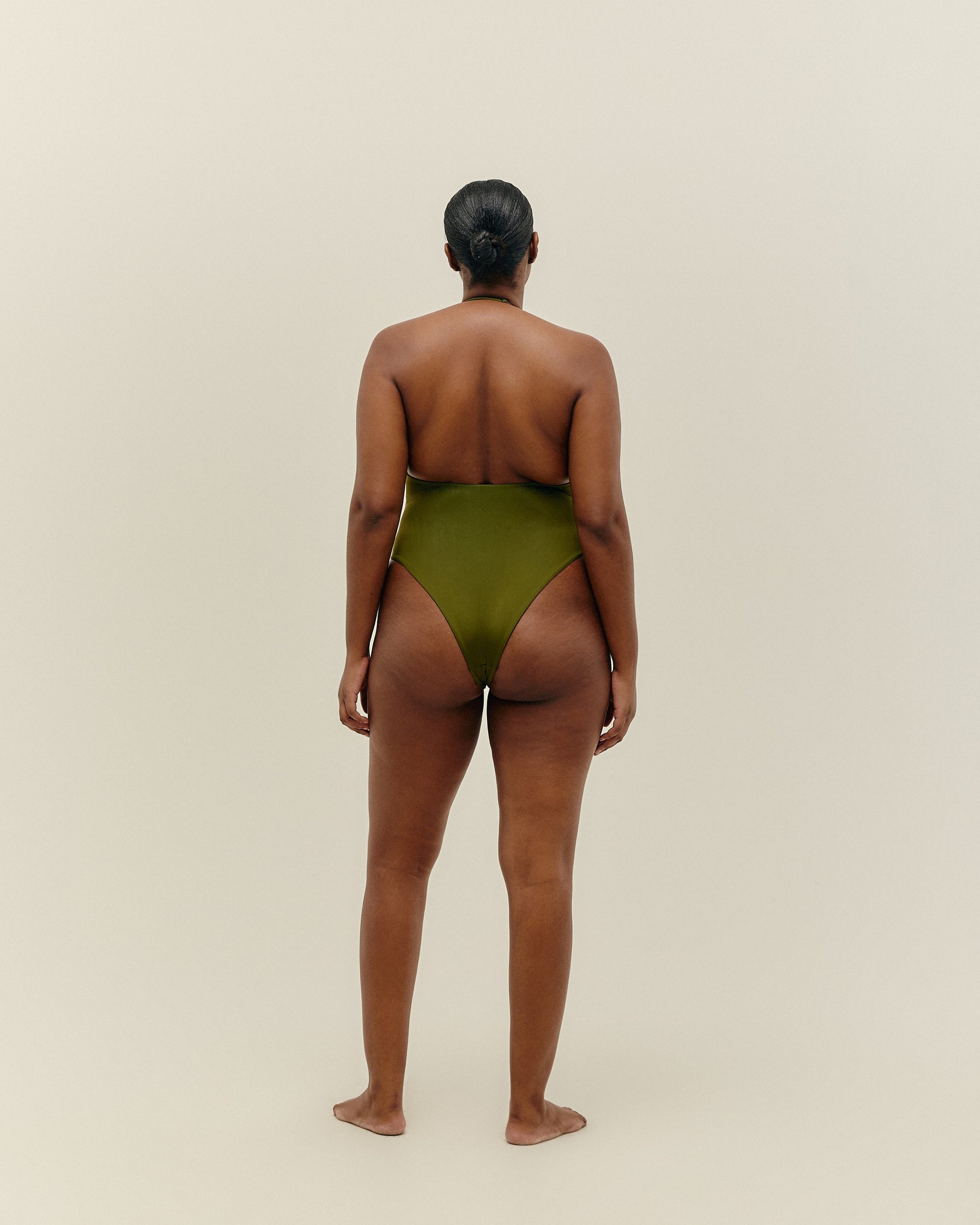 POLY OLIVE GREEN SWIMSUIT