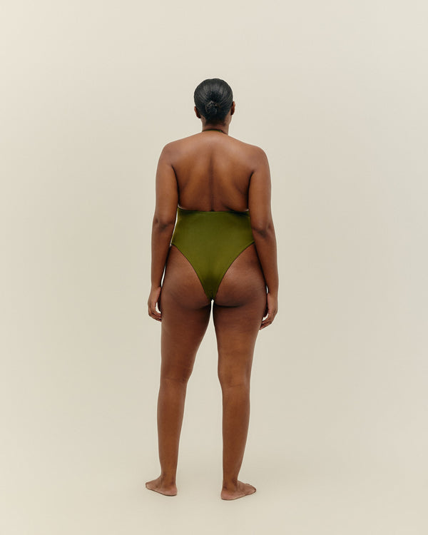 POLY OLIVE GREEN SWIMSUIT