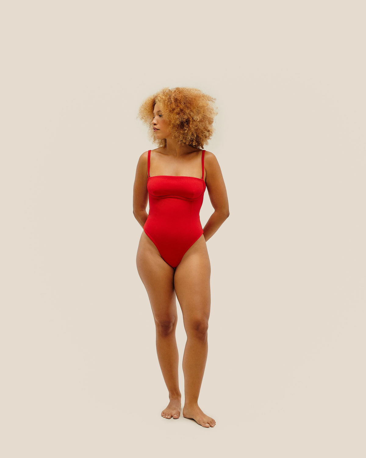 CREPE TAMIS SWIMSUIT RED