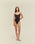 PIPPING THIDU BROWN SWIMSUIT