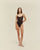 PIPPING THIDU BROWN SWIMSUIT