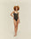 THIDU SWIMSUIT WITH PRINTED PIPPING IN LEOPARD KHAKI