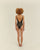 THIDU SWIMSUIT WITH PRINTED PIPPING IN LEOPARD KHAKI