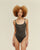 THIDU SWIMSUIT WITH PRINTED PIPPING IN LEOPARD KHAKI