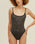 THIDU SWIMSUIT WITH PRINTED PIPPING IN LEOPARD KHAKI