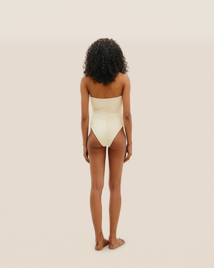 COSTUME DA BAGNO NICO A RIGHE BIANCO ARGILLO