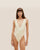COSTUME DA BAGNO RAQUEL A RIGHE BIANCO ARGILLO
