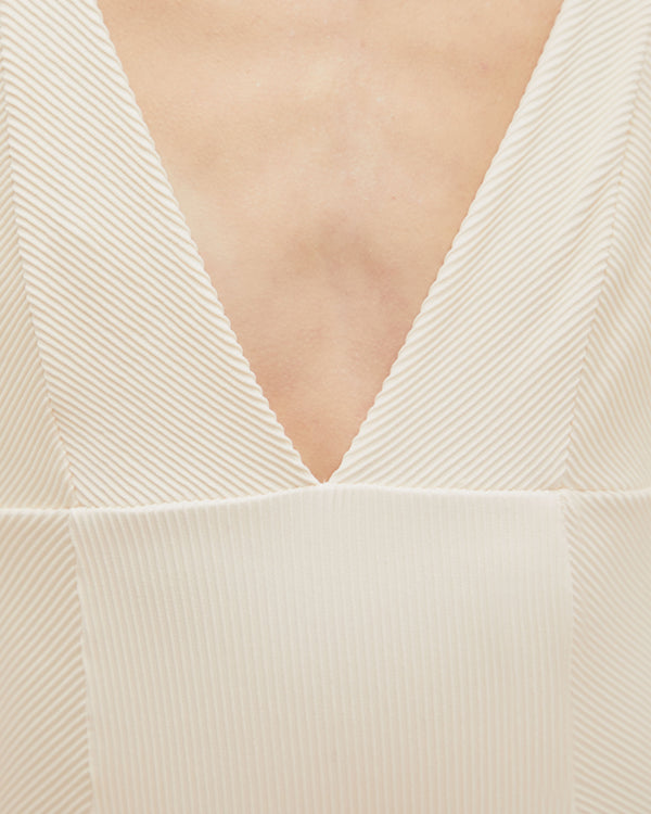 COSTUME DA BAGNO RAQUEL A RIGHE BIANCO ARGILLO