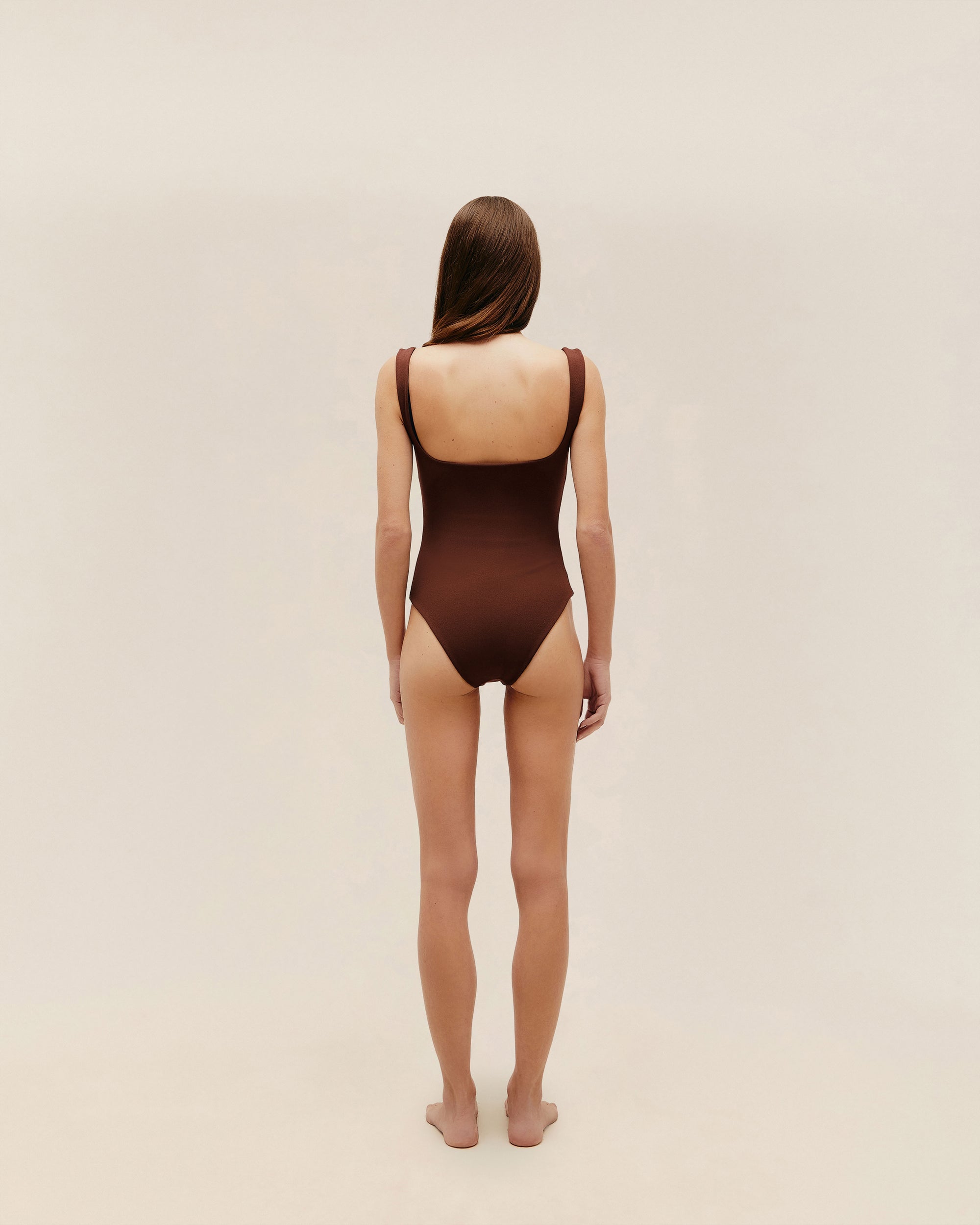 MAILLOT DE BAIN GABI EN CRÊPE COHIBA MARRON
