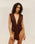 CREPE V SWIMSUIT COHIBA BROWN