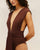 CREPE V SWIMSUIT COHIBA BROWN