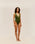 Costume da bagno a righe Raquel verde oliva