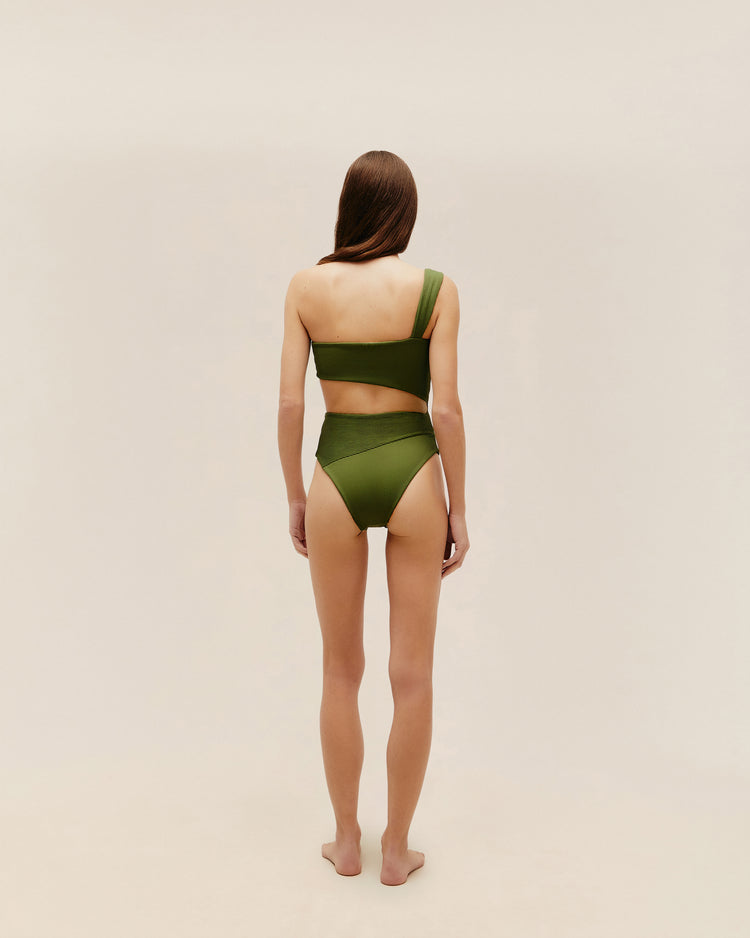RIBBED IU SWIMSUIT OLIVE GREEN