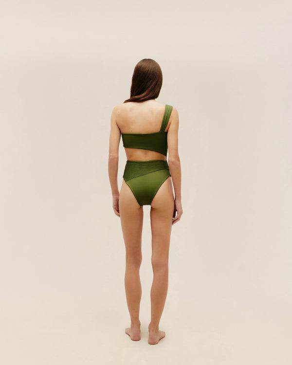 RIBBED IU SWIMSUIT OLIVE GREEN