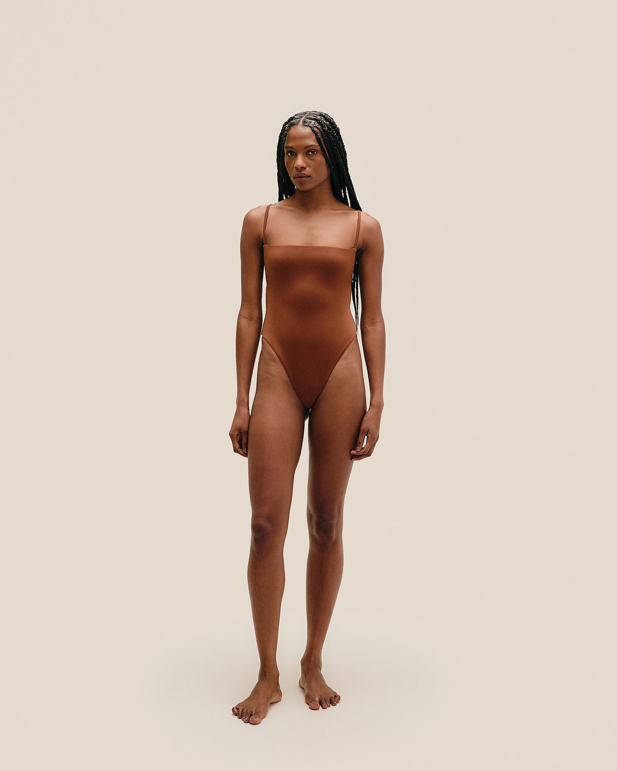 NINA SWIMSUIT MID BROWN