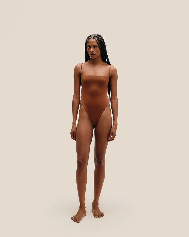 NINA SWIMSUIT MID BROWN