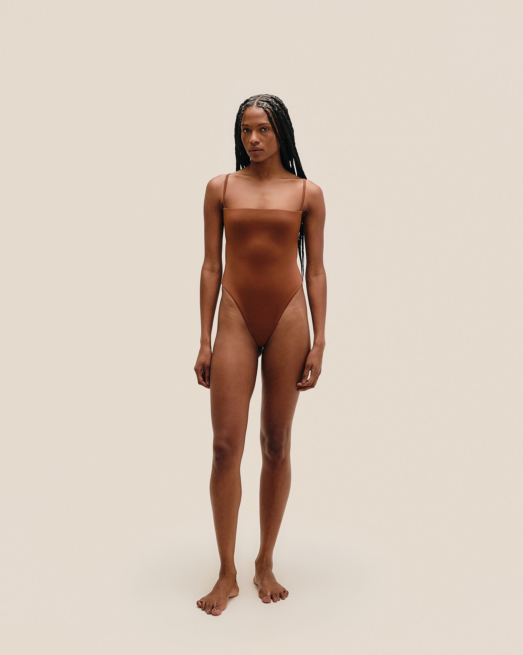 NINA SWIMSUIT MID BROWN