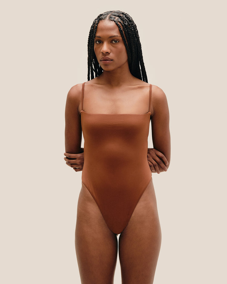 NINA SWIMSUIT MID BROWN