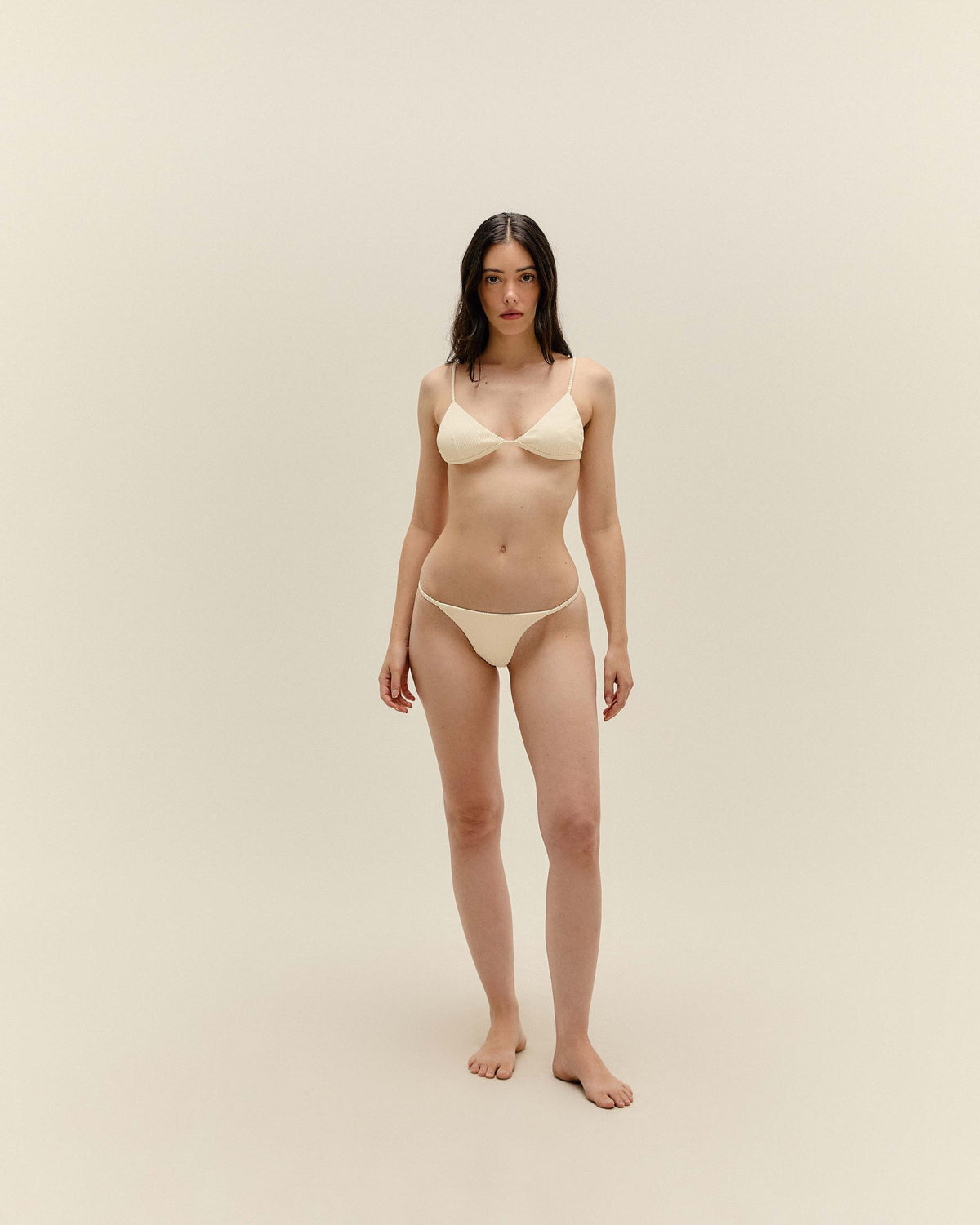 RIBBED OLIVIA TOP IN WHITE CLAY