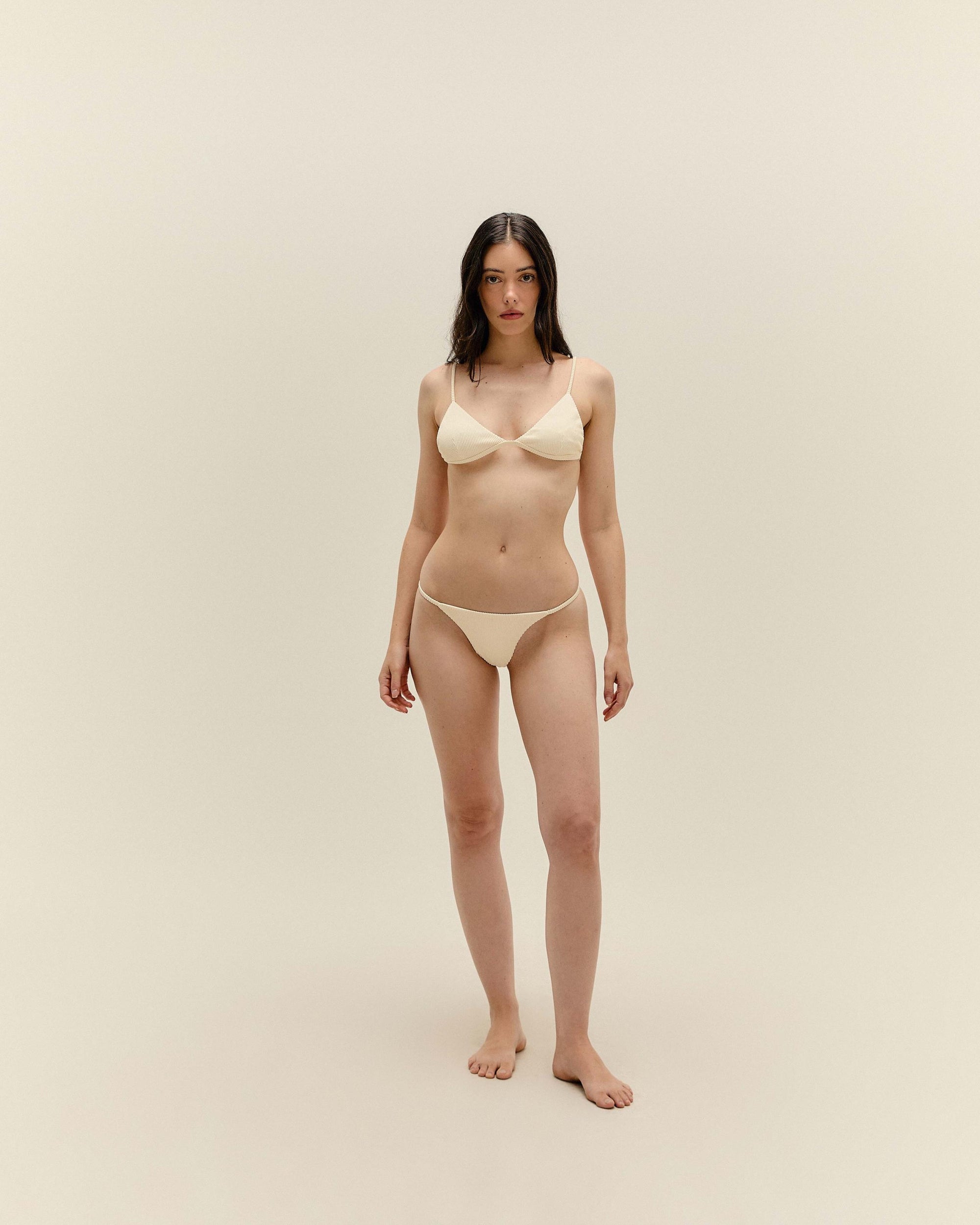 RIBBED OLIVIA TOP IN WHITE CLAY