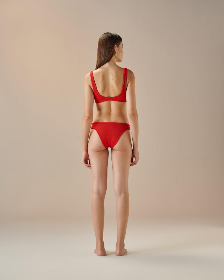 RIBBED JULIANA TOP RED SHIFT