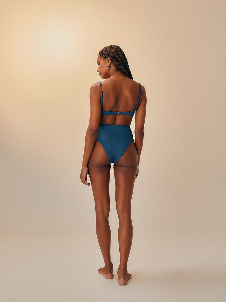 RIBBED VINTAGE TOP - DEEP BLUE