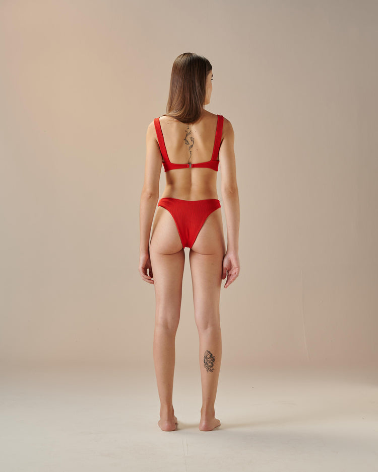 Haut GAIA à côtes, rouge vif