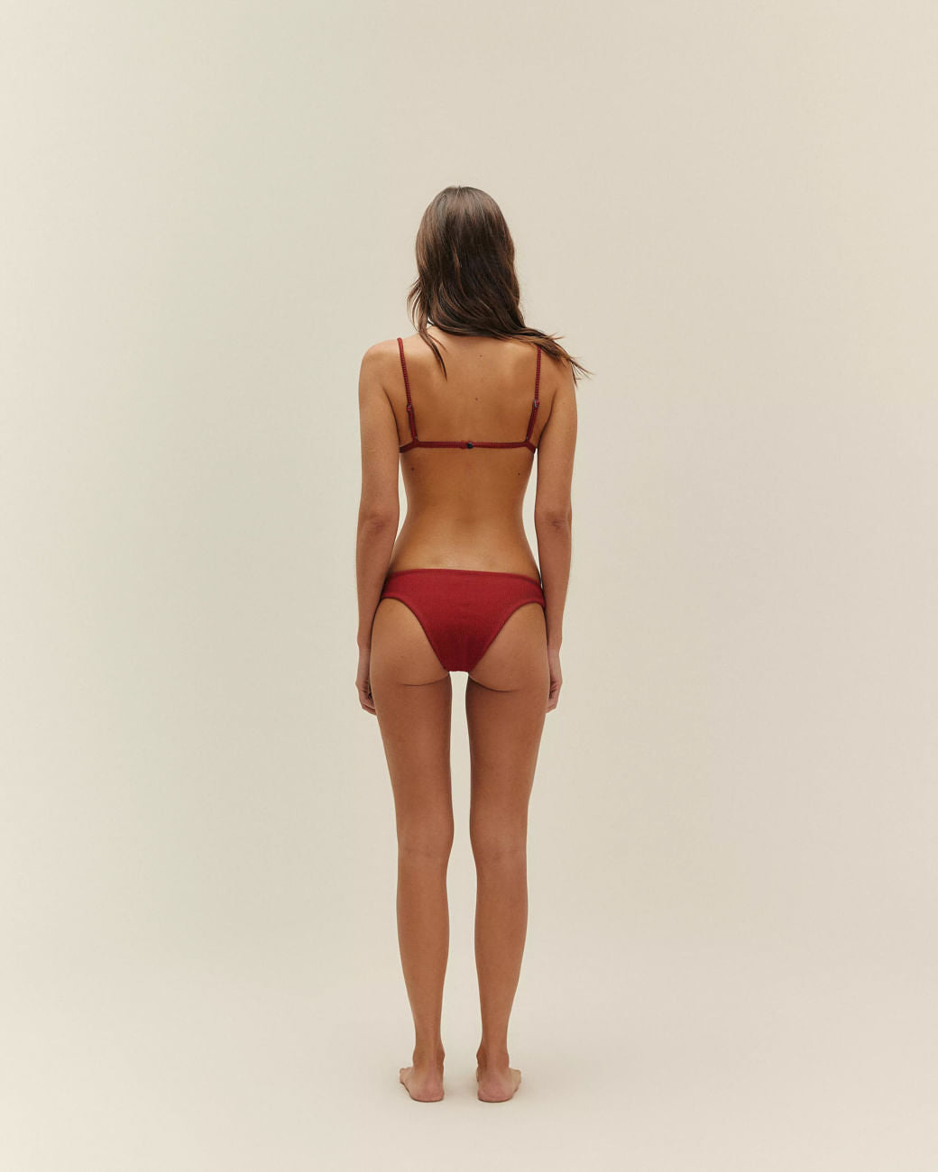 TOP OLIVIA A RIGHE BORDEAUX
